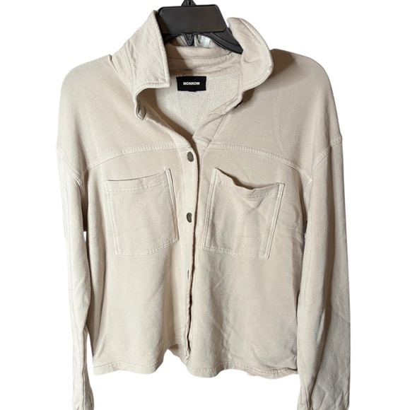 Beige Button-Up Jacket with Pockets - Picture 1 of 1